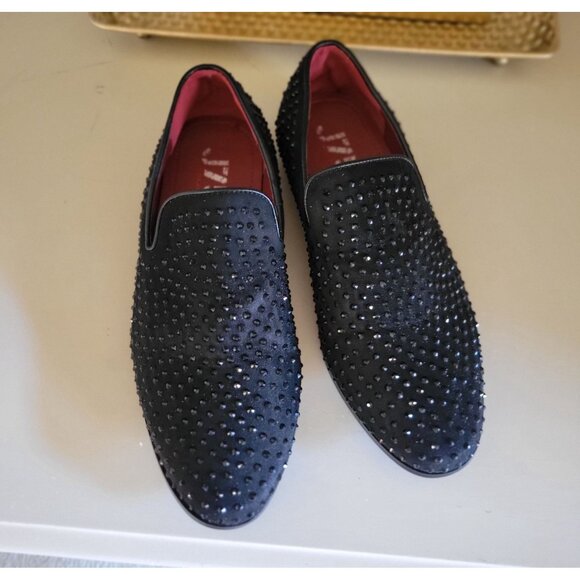 J75 Jump FALCO-B Dress Men's Black Studded Slip- On Loafers -US 6 - Picture 6 of 10
